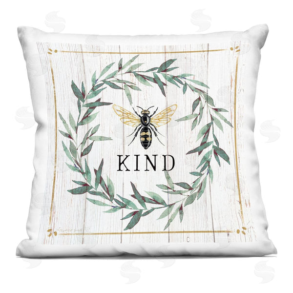 stupell industries Elizabeth Tyndall | Bee Kind Phrase Country Farm Insect Pun Printed Throw Pillow
