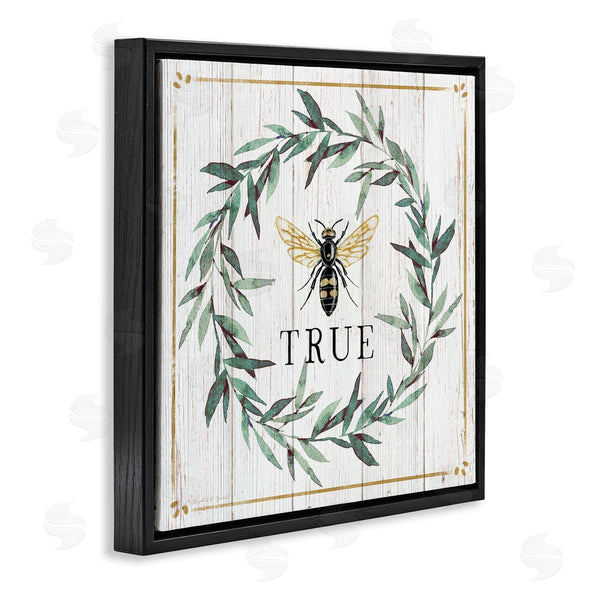 Stupell Industries Elizabeth Tyndall | Bee True Sentiment Country Floral Insect Pun Wall Art