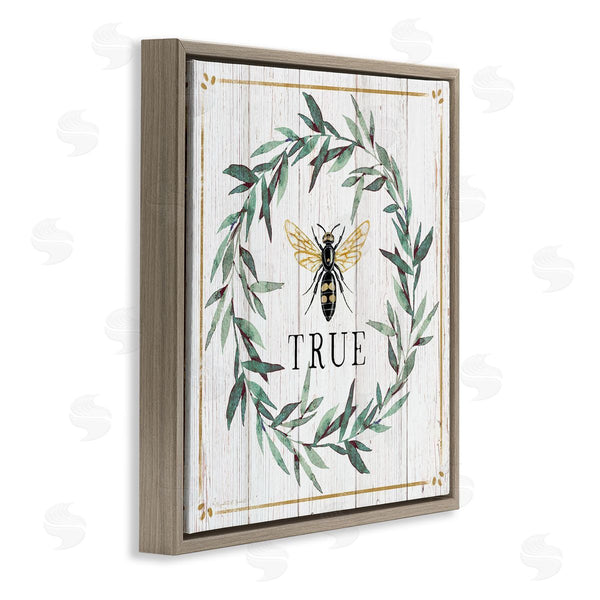 Stupell Industries Elizabeth Tyndall | Bee True Sentiment Country Floral Insect Pun Wall Art