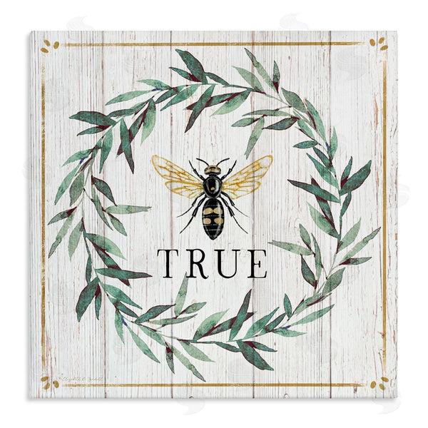 stupell industries Elizabeth Tyndall | Bee True Sentiment Country Floral Insect Pun Wall Art