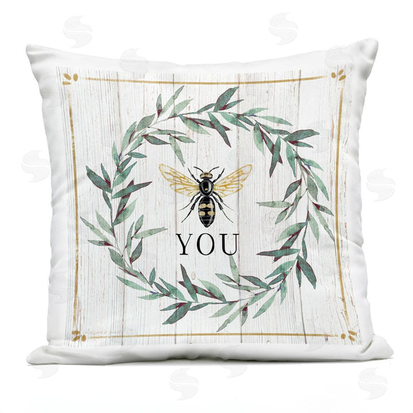 Stupell Industries Elizabeth Tyndall | Bee You Quote Farm Floral Insect Pun Printed Throw Pillow