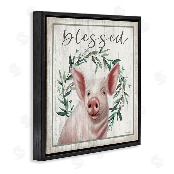 Stupell Industries Elizabeth Tyndall | Blessed Farmhouse Pig Wall Art