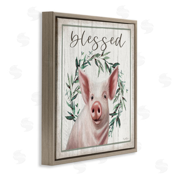 Stupell Industries Elizabeth Tyndall | Blessed Farmhouse Pig Wall Art