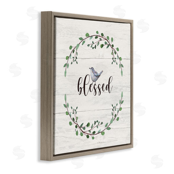 Stupell Industries Elizabeth Tyndall | Blessed Phrase Bird And Wreath Wall Art