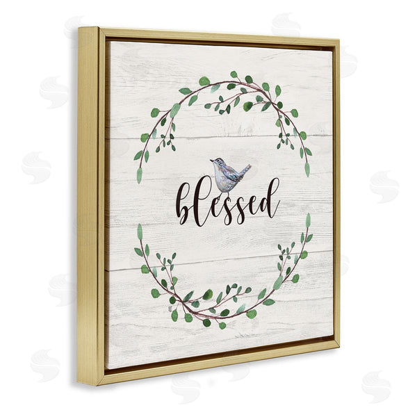 Stupell Industries Elizabeth Tyndall | Blessed Phrase Bird And Wreath Wall Art