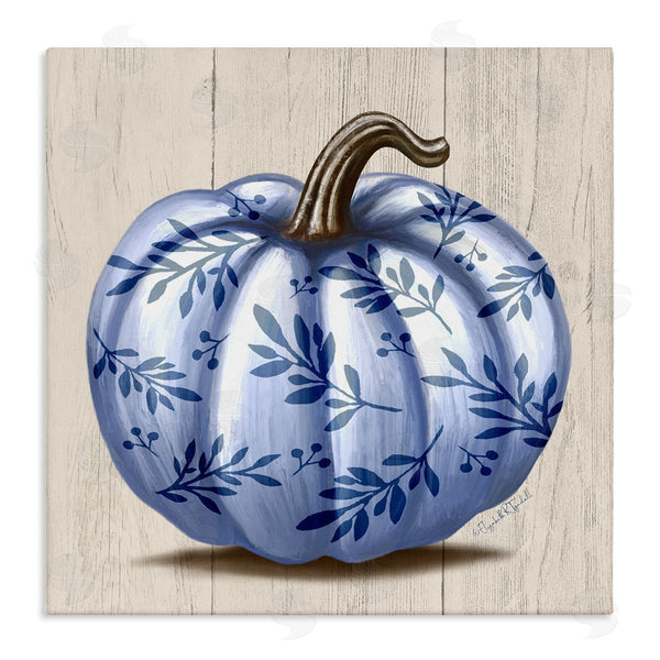 stupell industries Elizabeth Tyndall | Blue Patterned Botanical Pumpkin Wall Art