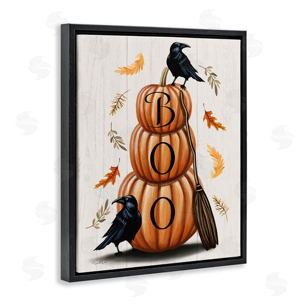 Stupell Industries Elizabeth Tyndall | Boo Ravens Pumpkin Stack Wall Art