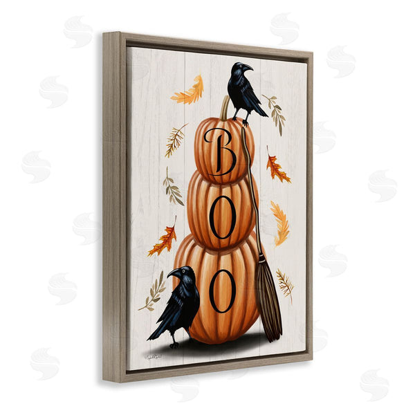 Stupell Industries Elizabeth Tyndall | Boo Ravens Pumpkin Stack Wall Art