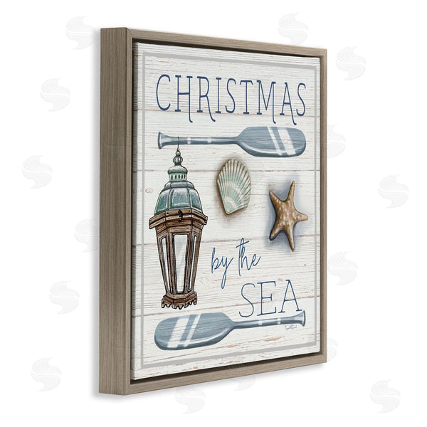 Stupell Industries Elizabeth Tyndall | Christmas By The Sea Phrase Wall Art