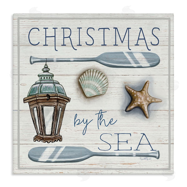stupell industries Elizabeth Tyndall | Christmas By The Sea Phrase Wall Art