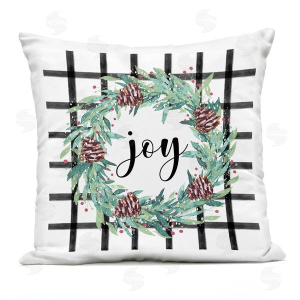 Stupell Industries Elizabeth Tyndall | Christmas Joy Pinecone Wreath Printed Throw Pillow