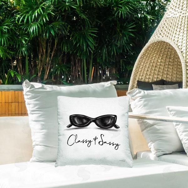 Stupell Industries Elizabeth Tyndall | Classy & Sassy Sunglasses Printed Throw Pillow