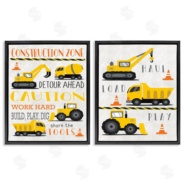 Stupell Industries Elizabeth Tyndall | Construction Zone Trucks & Phrases