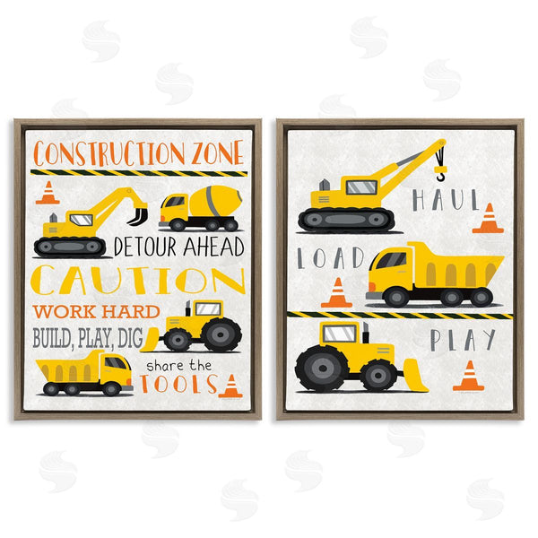 Stupell Industries Elizabeth Tyndall | Construction Zone Trucks & Phrases