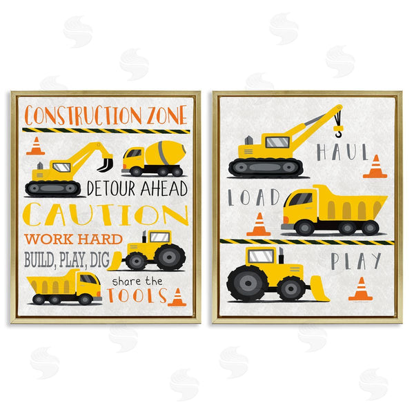 Stupell Industries Elizabeth Tyndall | Construction Zone Trucks & Phrases