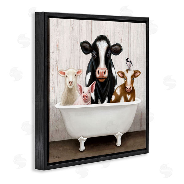 Stupell Industries Elizabeth Tyndall | Country Animals Farmhouse Claw Bathtub