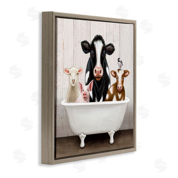 Stupell Industries Elizabeth Tyndall | Country Animals Farmhouse Claw Bathtub