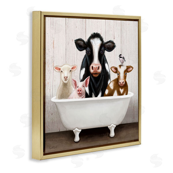 Stupell Industries Elizabeth Tyndall | Country Animals Farmhouse Claw Bathtub