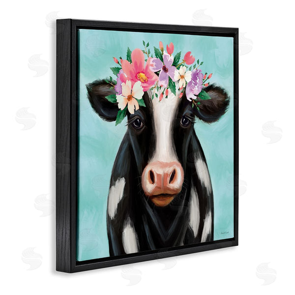 Stupell Industries Elizabeth Tyndall | Cow With Pastel Flowers