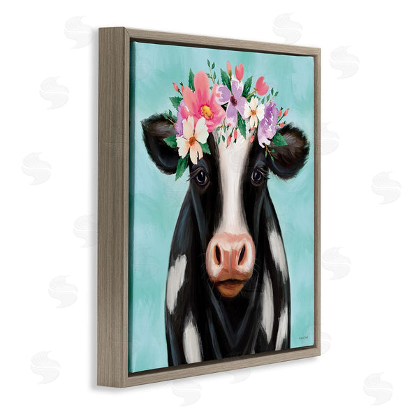 Stupell Industries Elizabeth Tyndall | Cow With Pastel Flowers