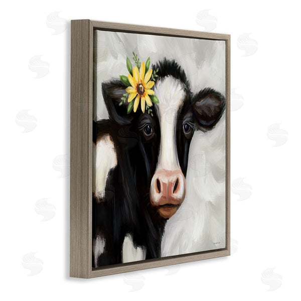 Stupell Industries Elizabeth Tyndall | Cow With Yellow Daisy