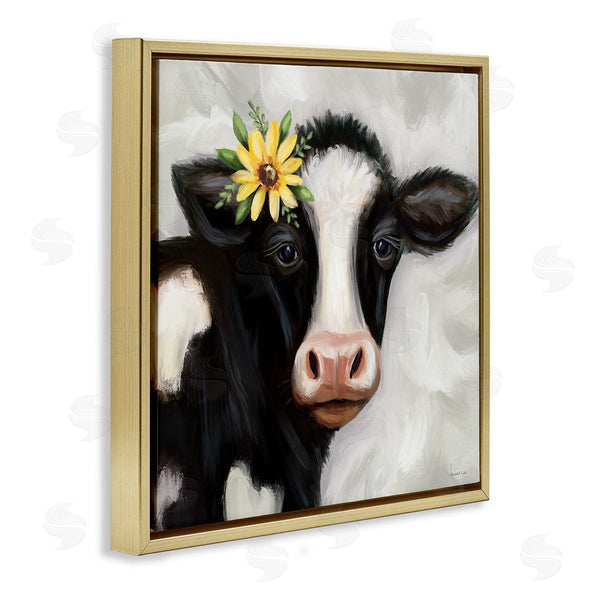 Stupell Industries Elizabeth Tyndall | Cow With Yellow Daisy
