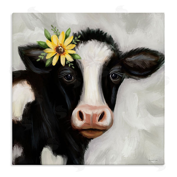 stupell industries Elizabeth Tyndall | Cow with Yellow Daisy