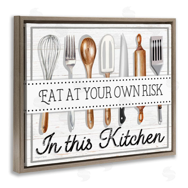 Stupell Industries Elizabeth Tyndall | Eat At Own Risk Phrase Wall Art