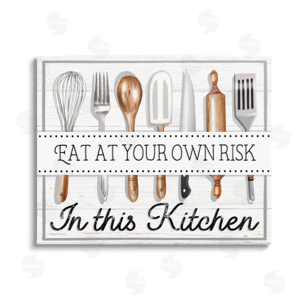 stupell industries Elizabeth Tyndall | Eat at Own Risk Phrase Wall Art