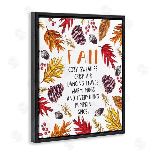 Stupell Industries Elizabeth Tyndall | Fall Favorite Pastimes List Forest Foliage Wreath Wall Art