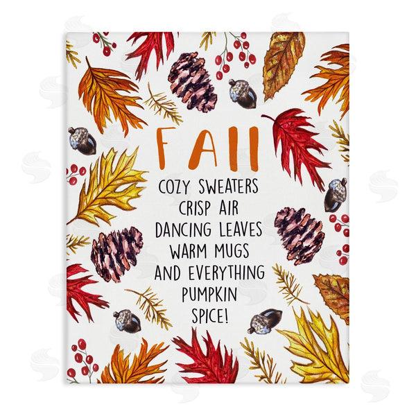 stupell industries Elizabeth Tyndall | Fall Favorite Pastimes List Forest Foliage Wreath Wall Art