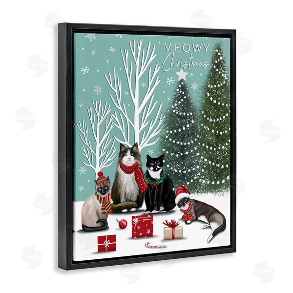 Stupell Industries Elizabeth Tyndall | Festive Winter Cats Scene