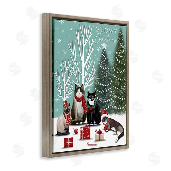 Stupell Industries Elizabeth Tyndall | Festive Winter Cats Scene