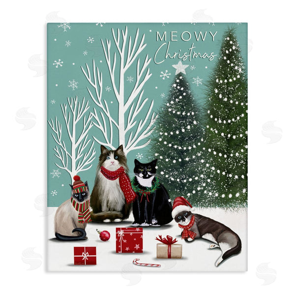 stupell industries Elizabeth Tyndall | Festive Winter Cats Scene