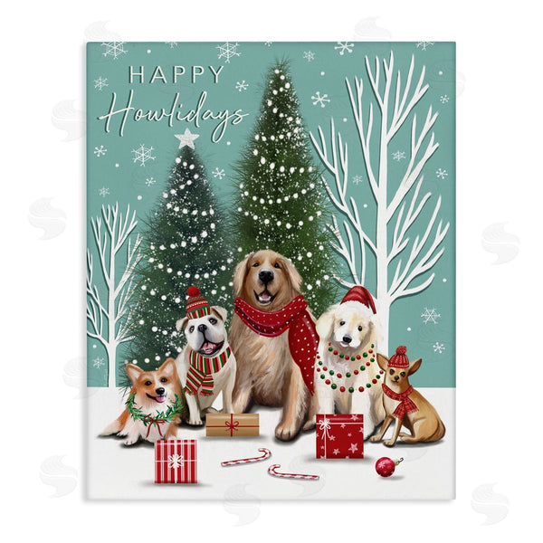 stupell industries Elizabeth Tyndall | Festive Winter Dogs Scene