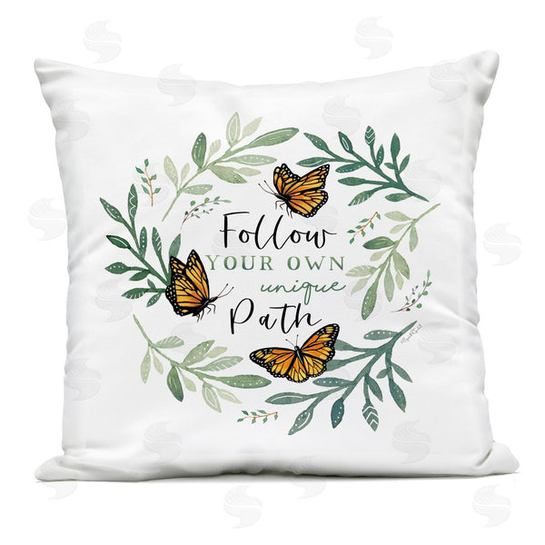 Stupell Industries Elizabeth Tyndall | Follow Unique Path Butterflies Printed Throw Pillow