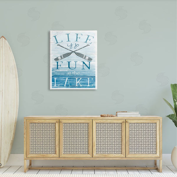 Stupell Industries Elizabeth Tyndall | Fun At Lake Phrase Crossed Ores Water Design Wall Art