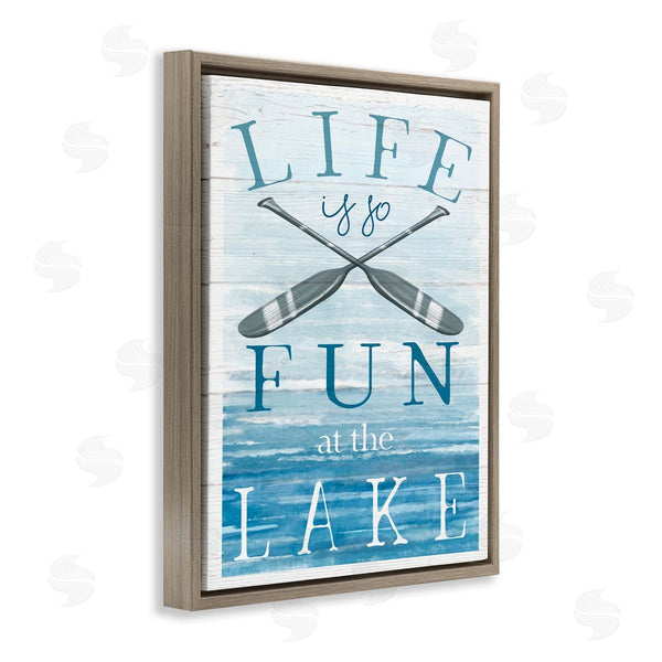 Stupell Industries Elizabeth Tyndall | Fun At Lake Phrase Crossed Ores Water Design Wall Art