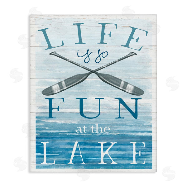 stupell industries Elizabeth Tyndall | Fun at Lake Phrase Crossed Ores Water Design Wall Art