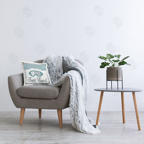 Stupell Industries Elizabeth Tyndall | Fun Rustic Skiing Saying Printed Throw Pillow