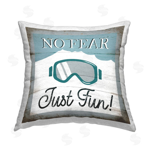 Stupell Industries Elizabeth Tyndall | Fun Rustic Skiing Saying Printed Throw Pillow