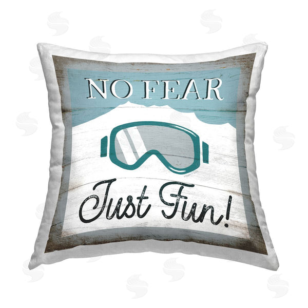 stupell industries Elizabeth Tyndall | Fun Rustic Skiing Saying Printed Throw Pillow