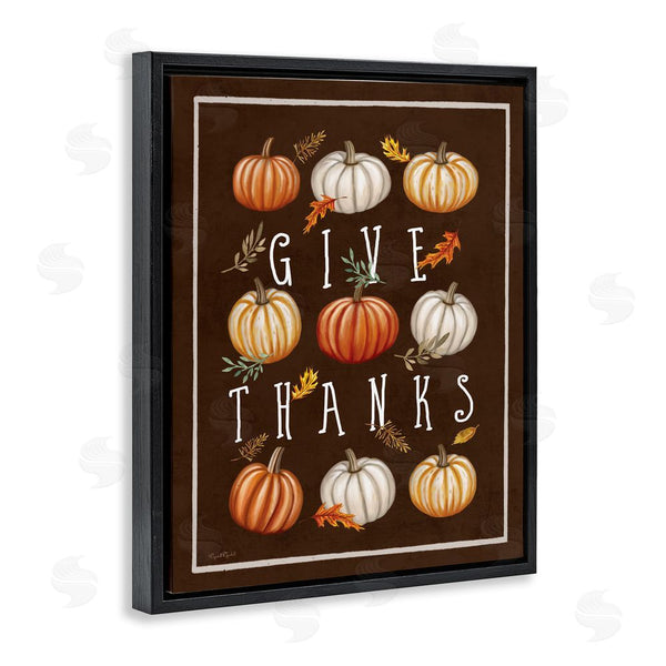 Stupell Industries Elizabeth Tyndall | Give Thanks With Varied Pumpkins