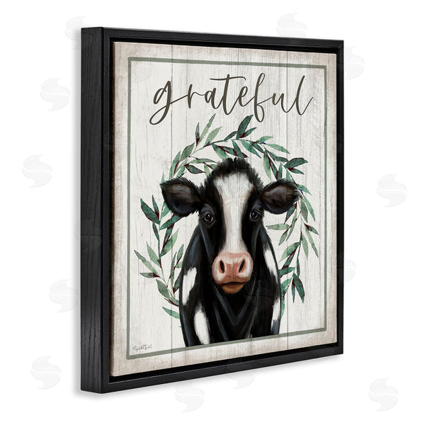 Stupell Industries Elizabeth Tyndall | Grateful Phrase Cow Wall Art