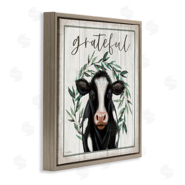 Stupell Industries Elizabeth Tyndall | Grateful Phrase Cow Wall Art