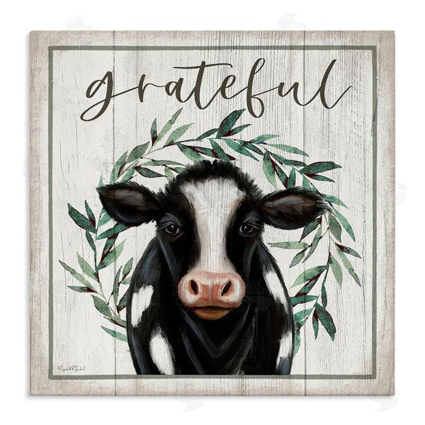 stupell industries Elizabeth Tyndall | Grateful Phrase Cow Wall Art