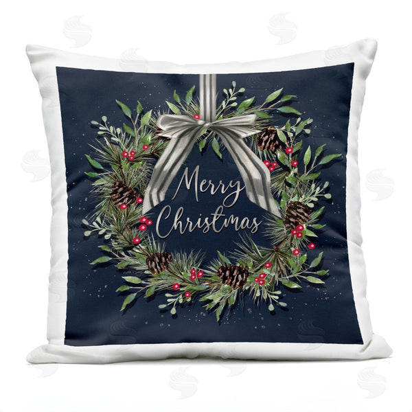 Stupell Industries Elizabeth Tyndall | Hanging Christmas Wreath With Bow Printed Throw Pillow