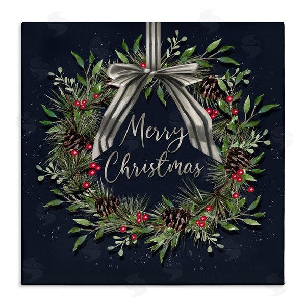 stupell industries Elizabeth Tyndall | Hanging Christmas Wreath with Bow