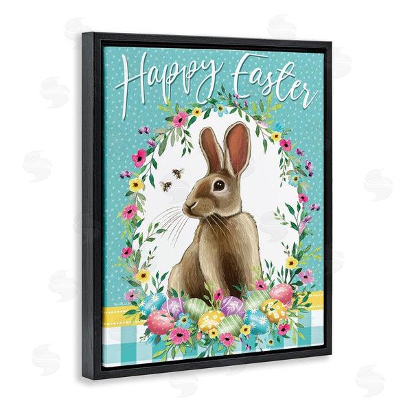 Stupell Industries Elizabeth Tyndall | Happy Easter Bunny Wreath Wall Art