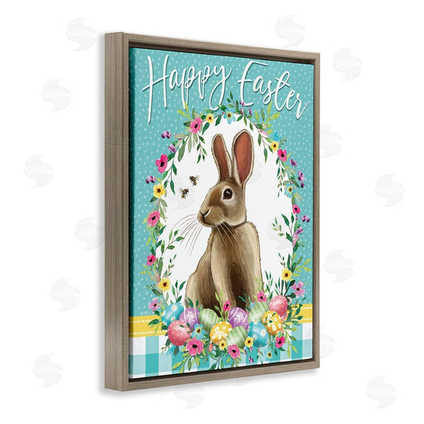 Stupell Industries Elizabeth Tyndall | Happy Easter Bunny Wreath Wall Art